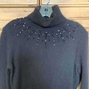 Ann Taylor Loft Black Sequined Sweater